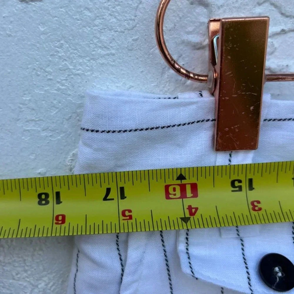 Zara Womens Bloggers Favorite Casual Stripes Linen Trouser Pants White Size XL - Picture 2 of 14